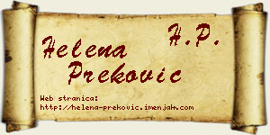 Helena Preković vizit kartica